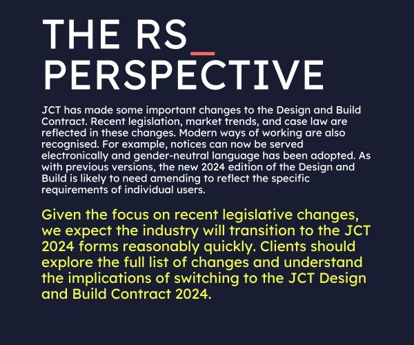 Rohan Short's five notes on the JCT Design and Build Contract 2024